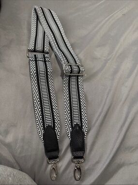 New adjustable  Black and White Woven Bag Strap - Versatile Replacement Strap